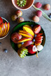 Bowl of beautiful tropical fruits