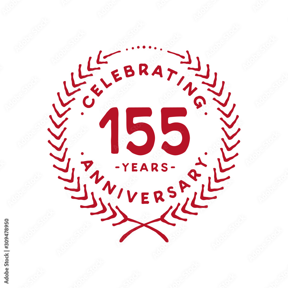 155 years design template. 155th logo. Vector and illustration. Stock ...