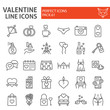 © amin268 - Valentine s day line icon set, wedding day symbols collection, vector sketches, logo illustrations, love signs linear pictograms package isolated on white background, eps 10.