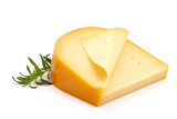 Fototapeta  - Hard Dutch gouda cheese, isolated on white background