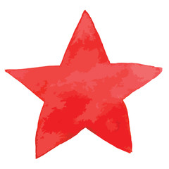 Wall Mural - vector watercolor style illustrated red coral star