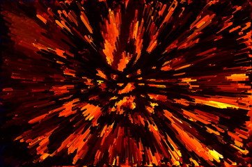 Poster - An abstract fiery color background consists of many small long fragments.