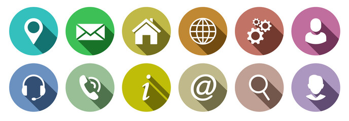 set of colorful communication web icons
