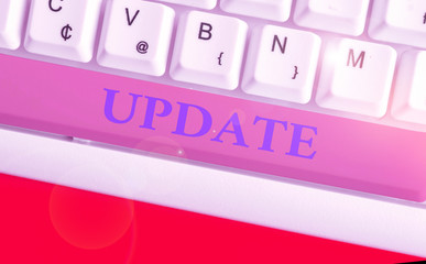 conceptual hand writing showing update. concept meaning by adding new information or making correcti