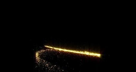 Fototapete - Gold glitter spiral with light sparks, Christmas and New Year holiday magic glow background. Abstract golden star light and glittery confetti spiral with magic glowing sparkle trail