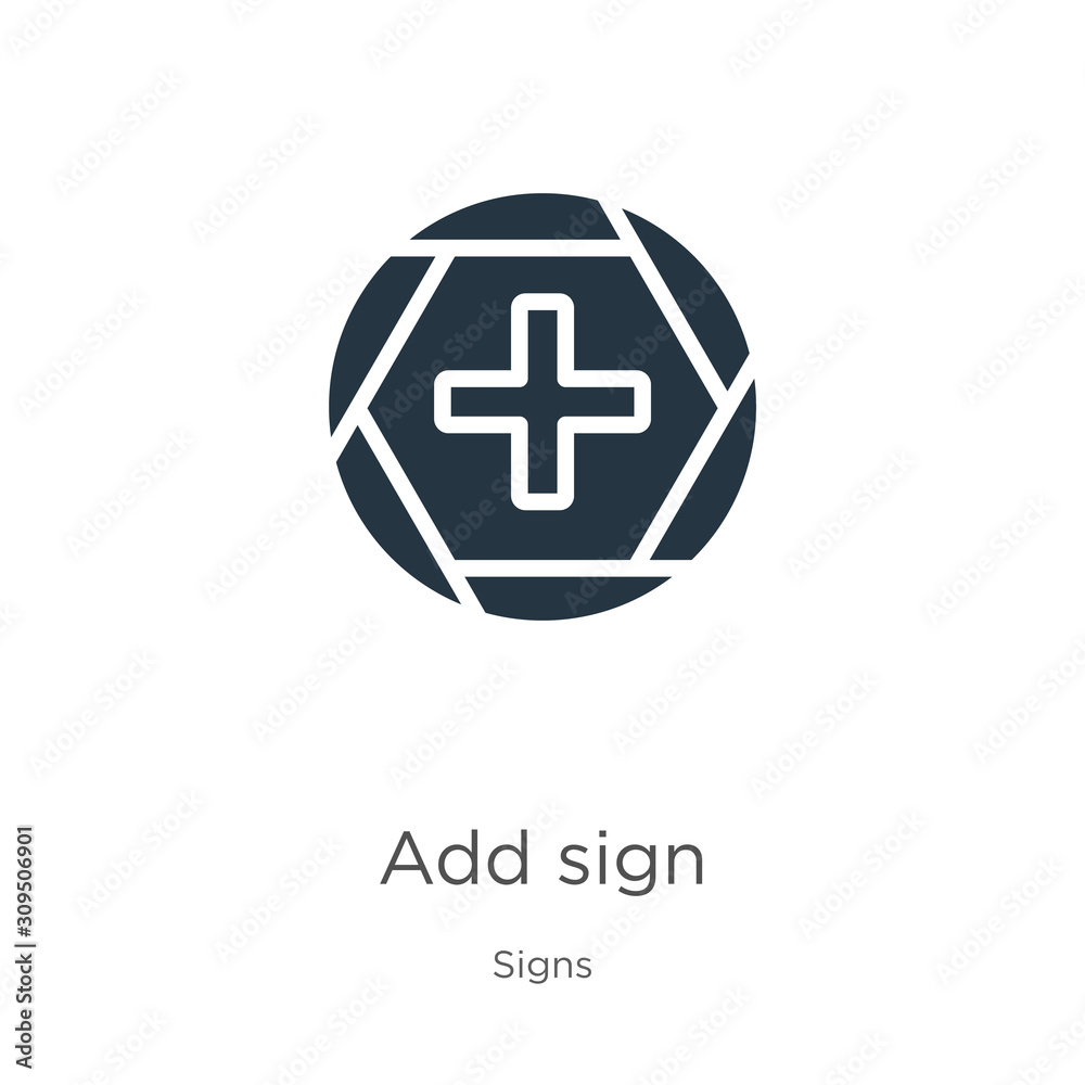 Add sign icon vector. Trendy flat add sign icon from signs collection ...