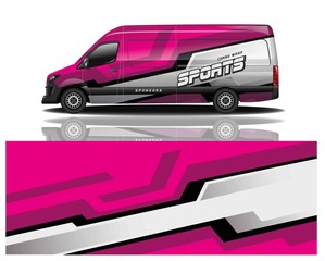 Poster - van car decal wrap design vector