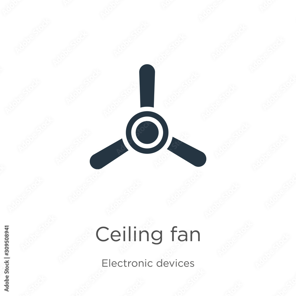 Ceiling fan icon vector. Trendy flat ceiling fan icon from electronic ...