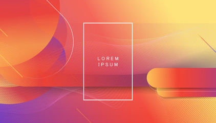 Poster - colorful landing page abstract geometric shape and dynamic background on gradient colour.