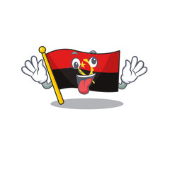 Wall Mural - Mascot of crazy face flag angola Scroll Cartoon character style