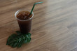 Americano cold with sideview high angle