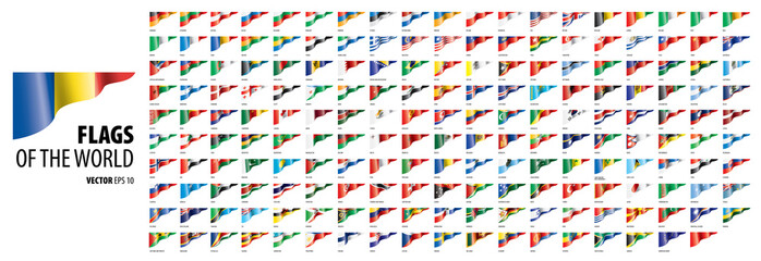 Sticker - National flags of the countries. Vector illustration on white background