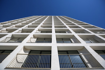 facade of a multistory building from bottom to top