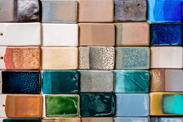 ceramic multicolor tiles, geometric texture for decoration design, contemporary art, abstract creati