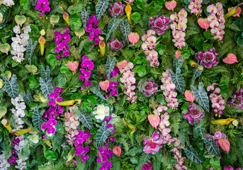 Poster - Artificial plants and orchids on the walls.