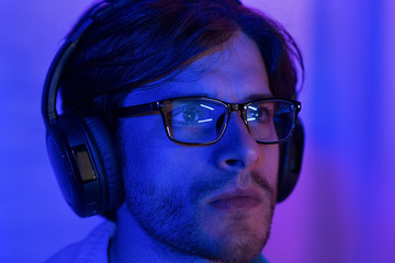 Poster - Hacking concept. Man in glasses looking at computer screen