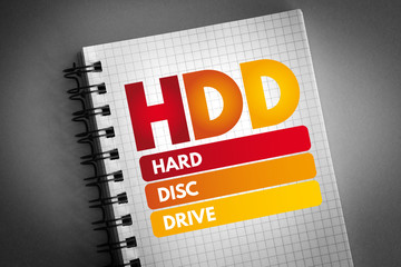 Poster - hdd - hard disc drive acronym, technology concept background