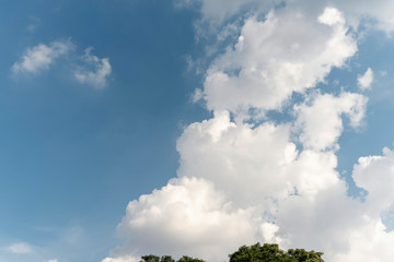 Blue sky color with clouds background photo