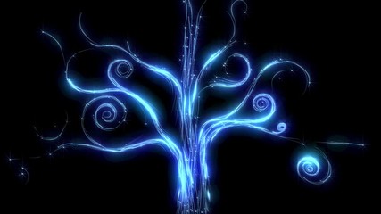Growing blue tree abstract animation 4k video