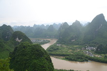 Paesaggio Nebbioso Cina Del Sud Fiume Li Lijiang