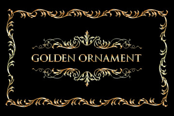 Golden ornament. Frame set.