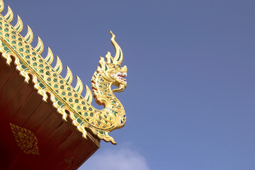 Poster - Dragon stucco on the temple roof,in Thailand.