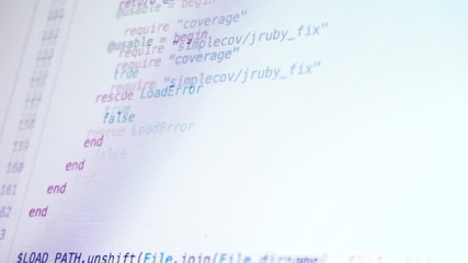 Wall Mural - computer programming code running on the screen