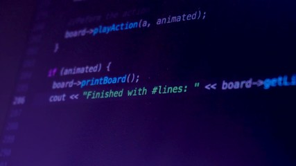 Wall Mural - developer programming and writing code on computer