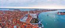 San Marco Quarter With St. Mark's Square Aerial Venice Italy
