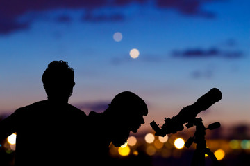 Wall Mural - couple under the milky way stars. my astronomy work.