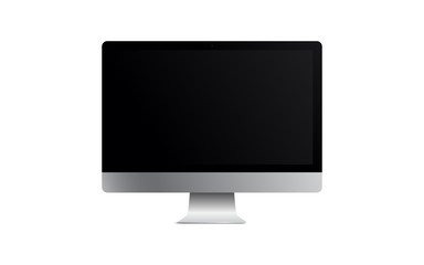 Aufkleber - Blank screen LCD monitor silver imac pro style computer mockup. Realistic illustration isolated on white background for website preview; presentation etc. Vector EPS.