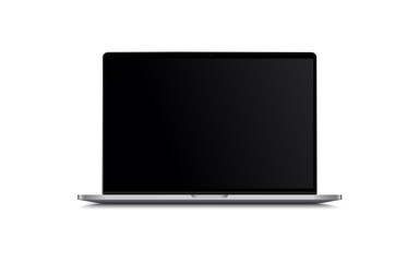 Aufkleber - Blank screen LCD monitor silver macbook pro style computer mockup. Realistic illustration isolated on white background for website preview; presentation etc. Vector EPS.