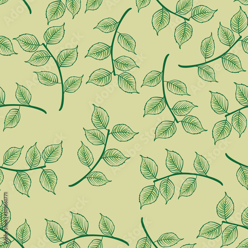 hand draw leaf design seamless pattern