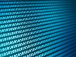 Blue binary code on computer screen texture background.