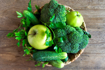 Canvas Print - Green Vegetables and Fruits