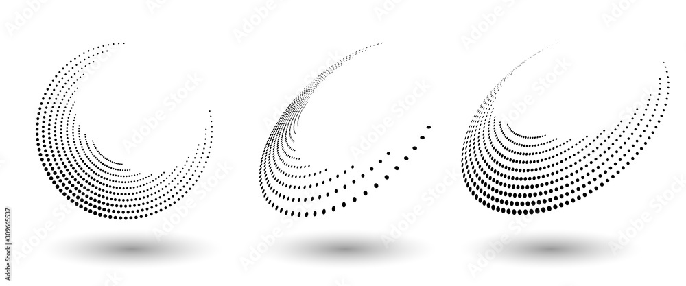 Halftone circle frame, abstract dots logo emblem design element for any ...