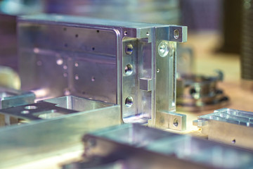 Poster - metalworking. manufacture of aluminum parts. aluminum billets for further assembly. processing of no