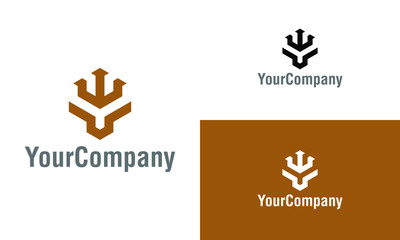 Aufkleber - Neptune's trident and letter W logo icon design template elements. Simple minimalist template graphic illustration. Creative vector emblem, for icon or design concept.