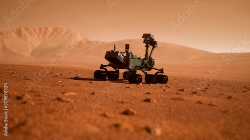 Fotografía A Rover during a dust storm on the red planet