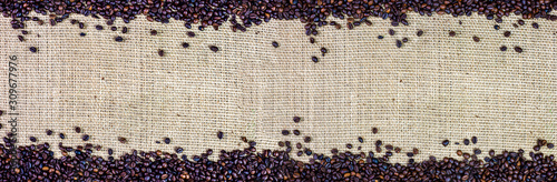 roasted-coffee-beans-on-jute-fabric-background-panorama-banner