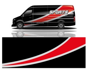 Poster - van car decal wrap design vector