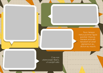 Wall Mural - Template for photo collage or infographic in modern style. Frames for clipping masks are in the vector file. Template for a photo album with asymmetric frames