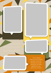 Wall Mural - Template for photo collage or infographic in modern style. Frames for clipping masks are in the vector file. Template for a photo album with asymmetric frames
