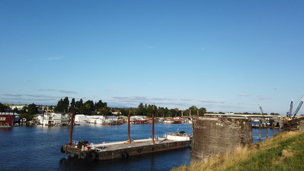 Naklejka na meble Industrial area along the Columbia River. Hayden Island, Portland, OR