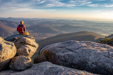 Enjoying the view on Old Rag Moutain at Sunrise