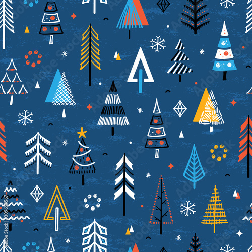 bozenarodzeniowy-bezszwowy-wzor-z-choinkami-winter-fairy-forest-doodle-jodla-tlo-wektor-na-zimowe-wakacje-boze-narodzenie-i-nowy-rok