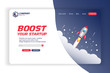 Boost your startup Website Landing Page Vector Template Design Concept	
