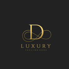 D Luxury Letter Logo Design Vector