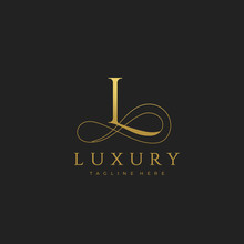 L Luxury Letter Logo Design Vector