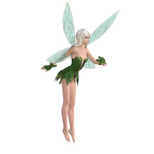 Beautiful Fairy Isolated On White, 3d Render.
